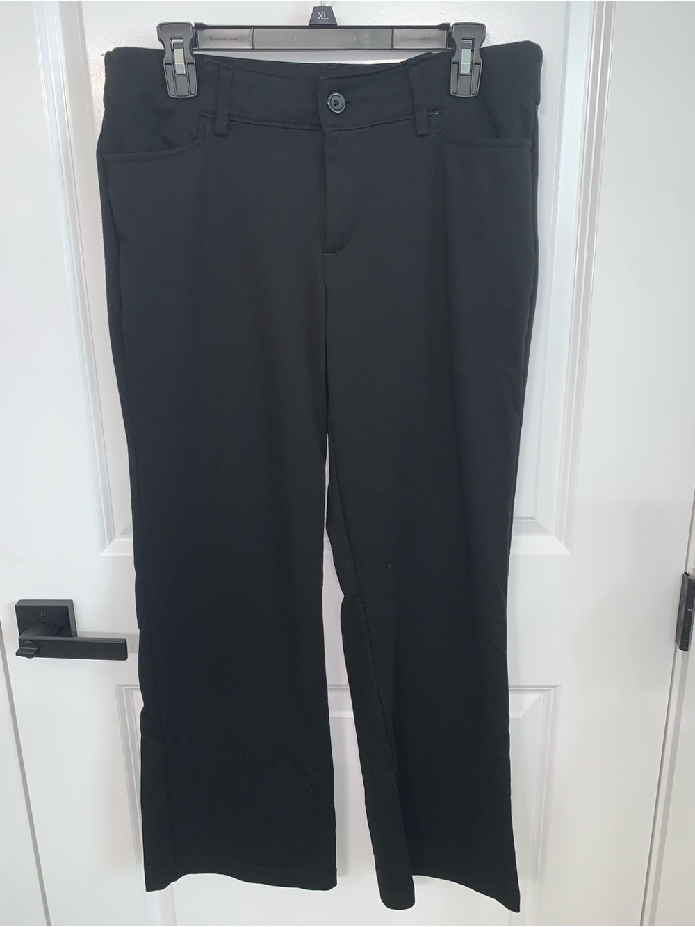 Lee Riders Black Womens Petite Straight-Leg Dress Pants